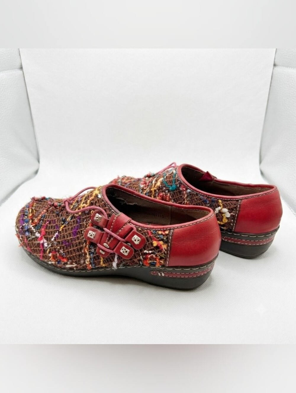 L'Artiste By Spring Step Argentina Clogs Red Multicolor Size 38 (US 7.5-8)